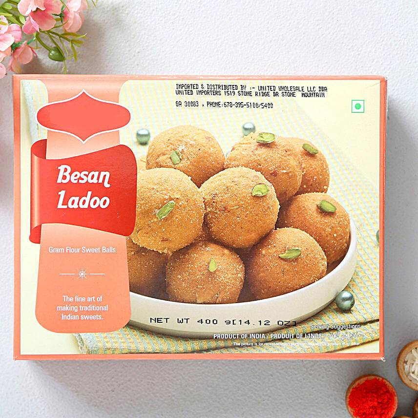 Designer Diyas With Almonds And Besan Ladoo