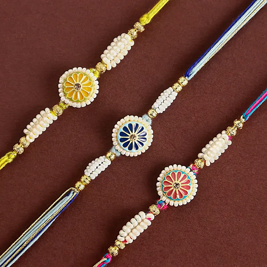 Floral Heritage Round Rakhi Set N Milk Cake Delight