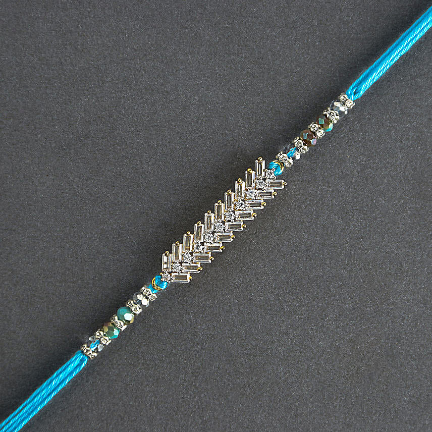 Glittering American Diamond Rakhi N Lindt Lindor Pack