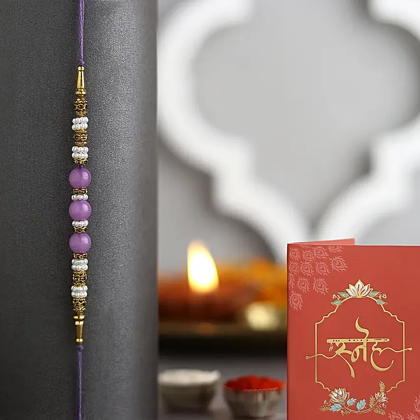 Graceful Pearl Ethnic Rakhi N Besan Laddoo