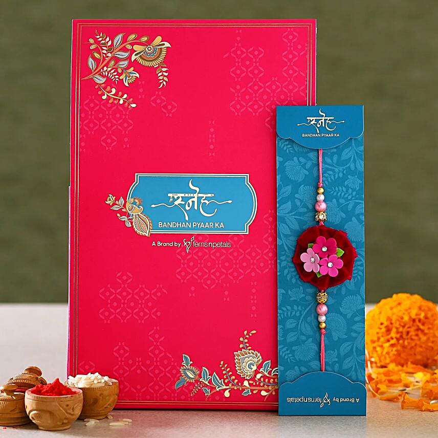 Grape Flower Polymer Clay Rakhi For Kids