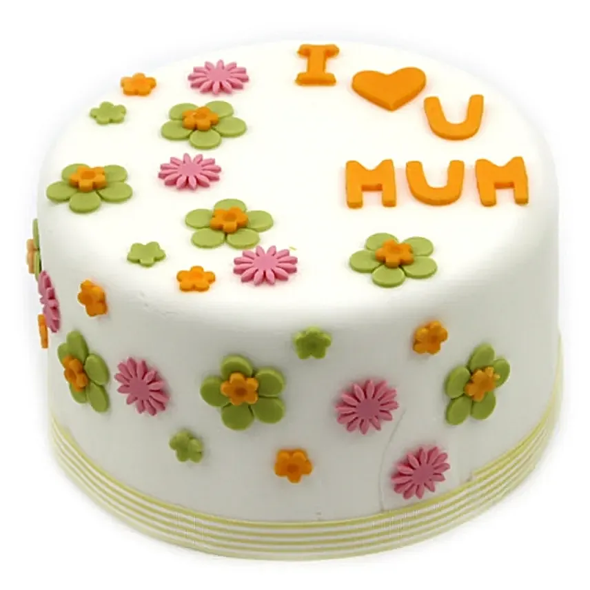 I Love Mum Floral Vanilla Cake 1 Kg