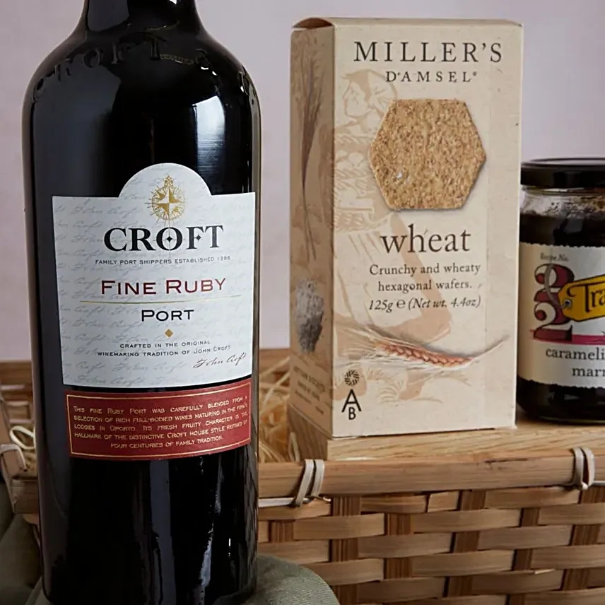 Luxury Port And Cheese Hamper