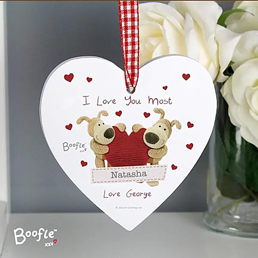 Personalised Boofle Shared Heart Decoration