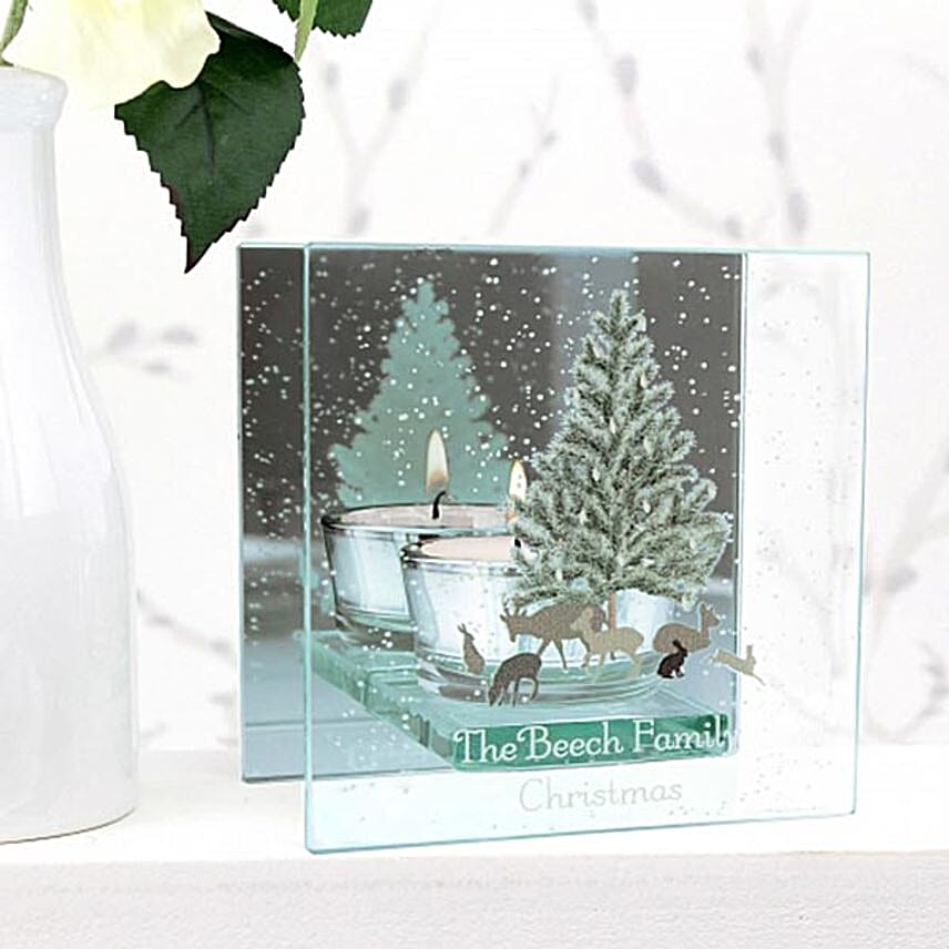 Personalised Glass Tea Light Holder