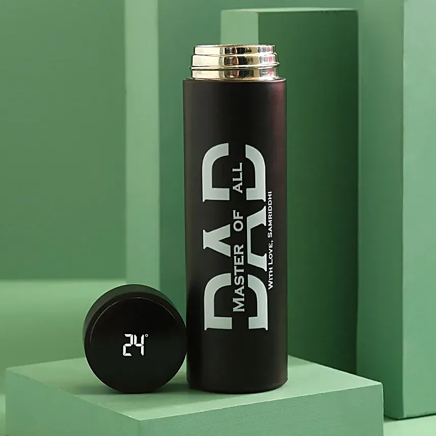 Personalised LED Temp Bottle For Dad