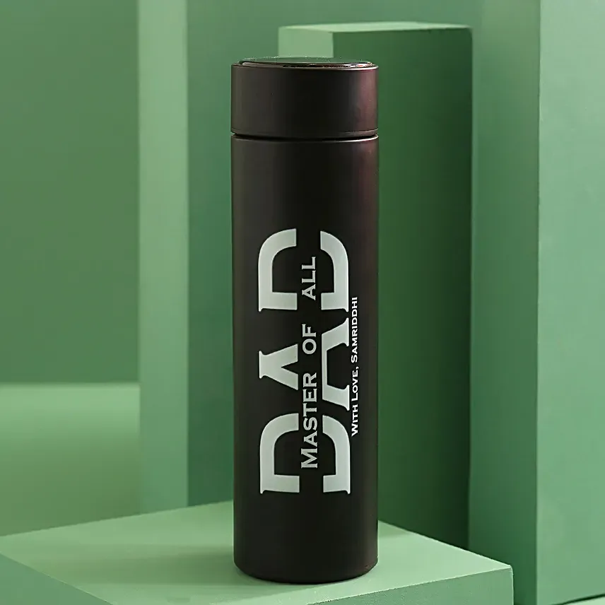 Personalised LED Temp Bottle For Dad
