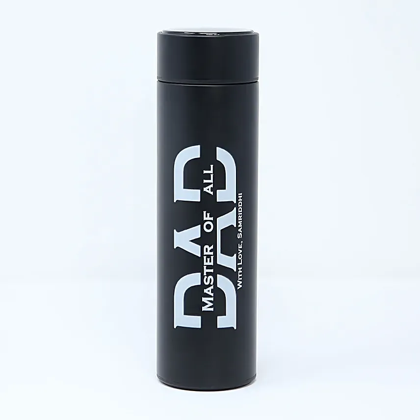 Personalised LED Temp Bottle For Dad