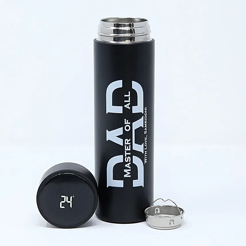 Personalised LED Temp Bottle For Dad