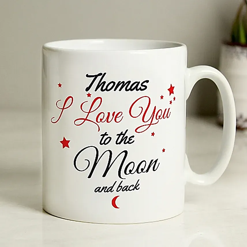 Personalised To The Moon N Back Mug