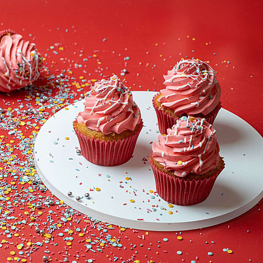 Pink Vanilla Cupcakes