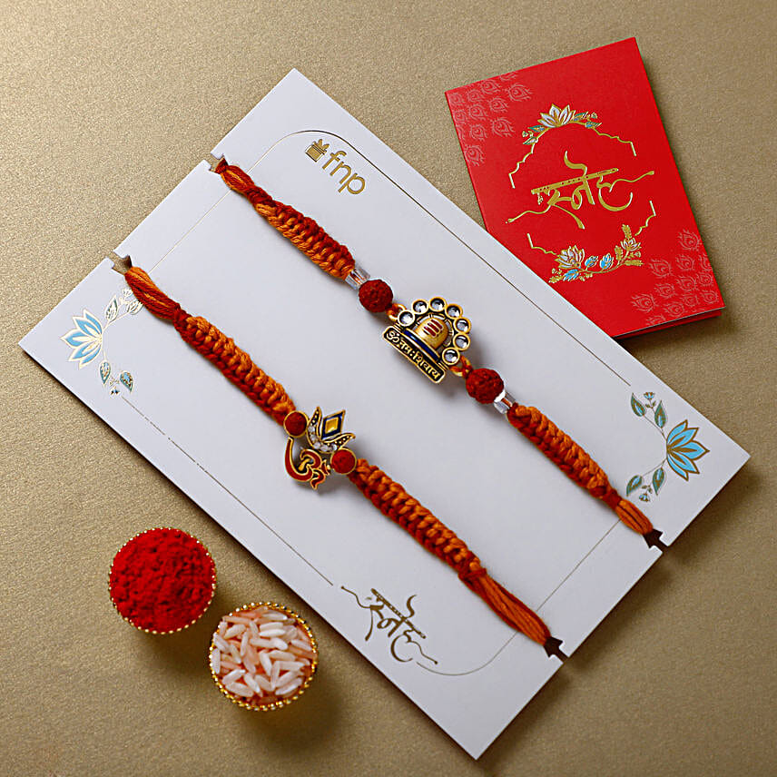 Shiva N Ganesha Enigmatic Charm Rakhi Set With Lindt Pack