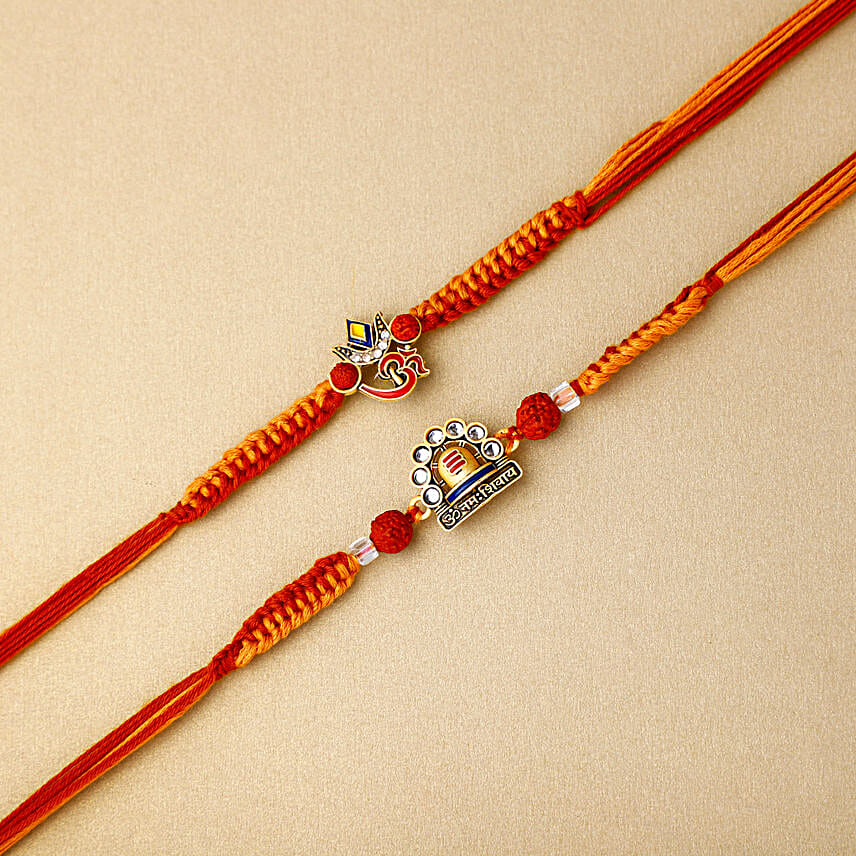 Shiva N Ganesha Enigmatic Charm Rakhi Set With Lindt Pack
