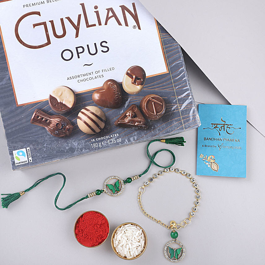 Sneh Butterfly Bhaiya Bhabhi Rakhi N Gulia Opus Chocolate Pack