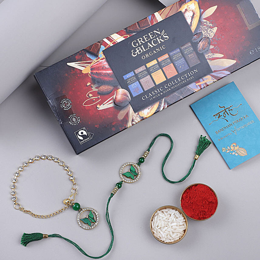 Sneh Butterfly Bhaiya Bhabhi Rakhi N Miniature Chocolate Pack