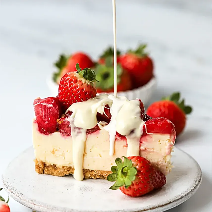 Strawberries N Cream Cheesecake
