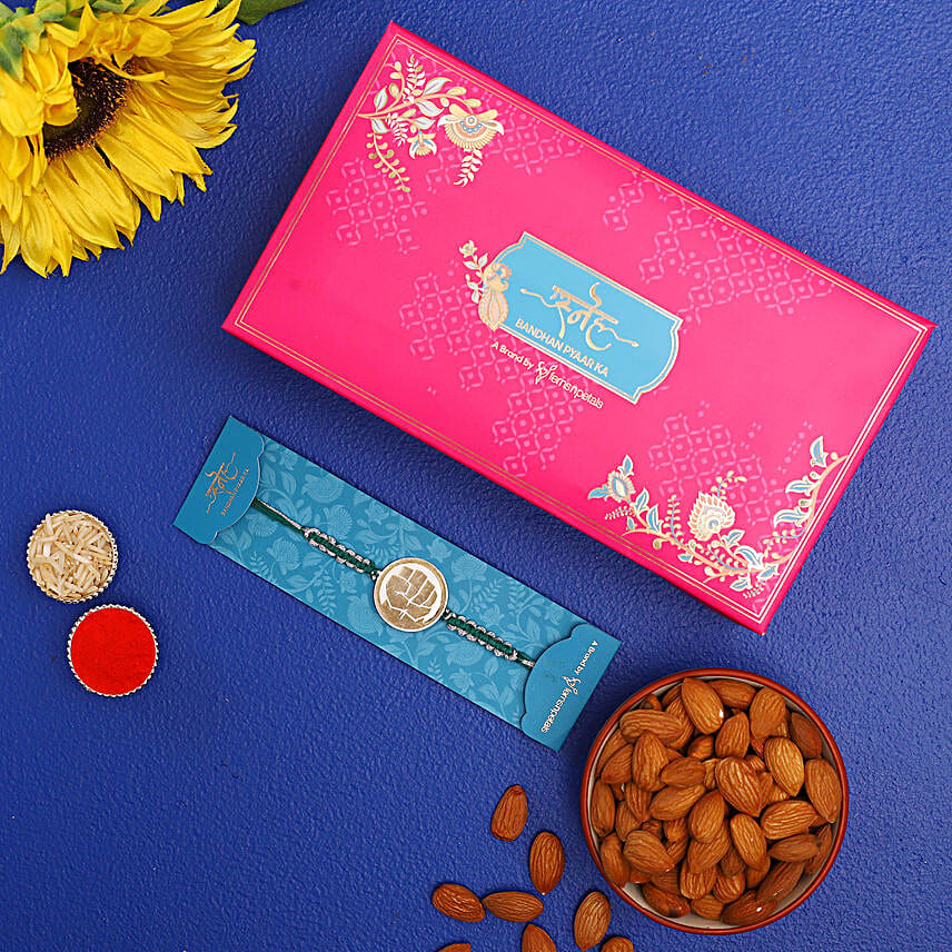 Superhero Metal Hulk Kids Rakhi And Healthy Almonds