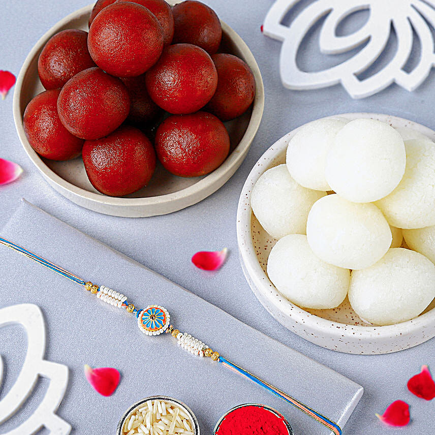 The Royal Elegance Meenakari Rakhi N Sweets Combo
