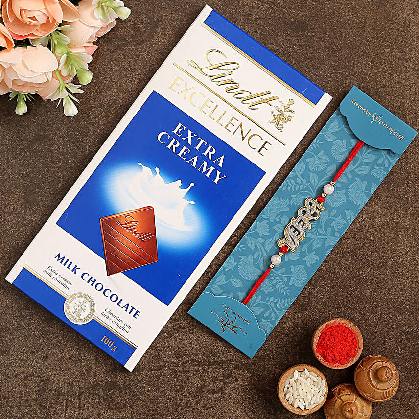 Veera American Diamond Rakhi And Lindt