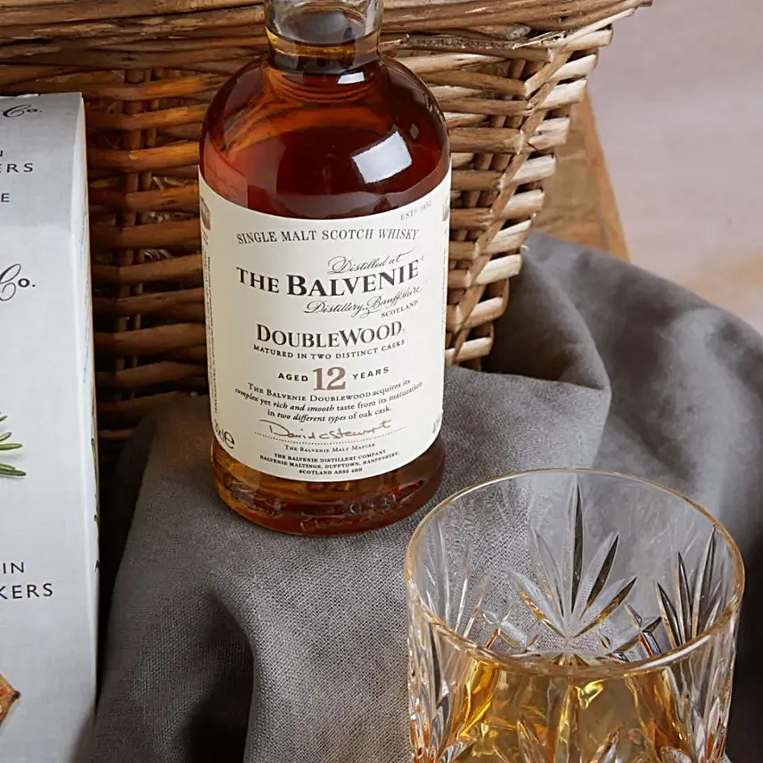 Whiskey And Snacks Gift Basket