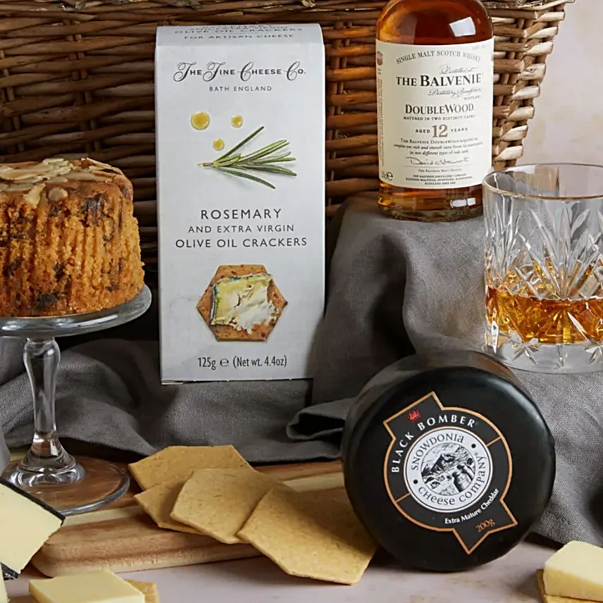Whiskey And Snacks Gift Basket