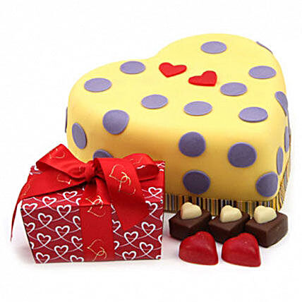 Hearts And Dots Cake Gift:Gifts for Wife in UK