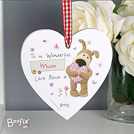 Personalised Flowers Wooden Heart Decoration:Personalised Gifts to UK