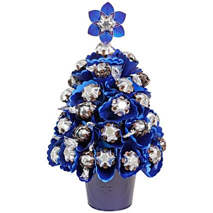 Blue Chocolate Christmas Tree:Chocolate Delivery in London UK