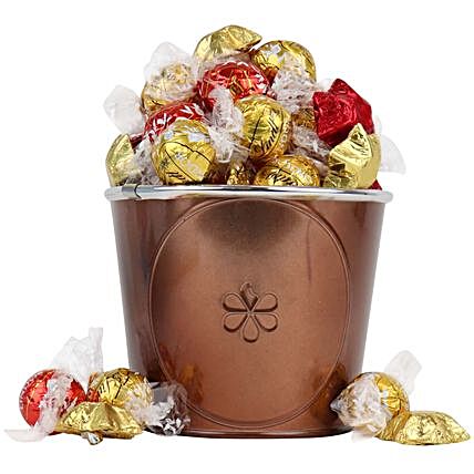 Bucket Of Love Festive Red And Gold Choccies