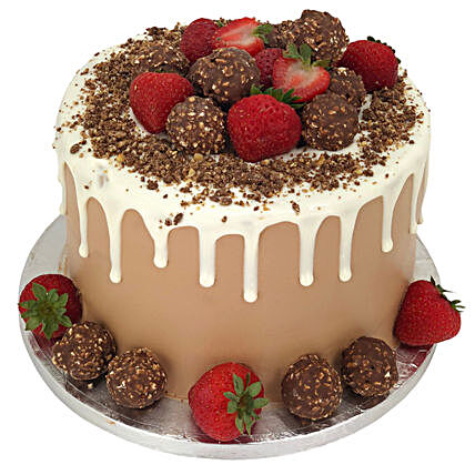 Ferrero Strawberry Fiesta Tower Cake:Order  Cakes to UK