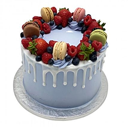 Fresh Fruits And Macaron Delight Tower Cake