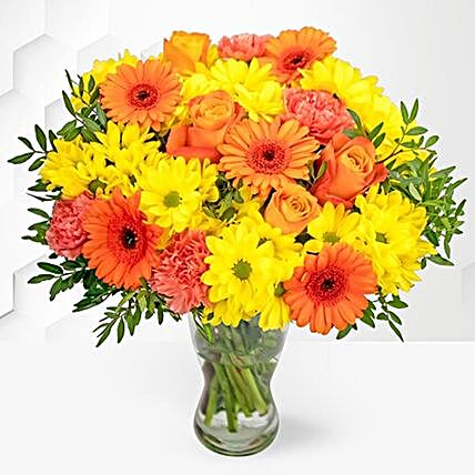 Beautiful Assorted Flowers Vase Arrangement