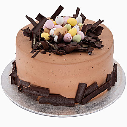 Delectable Easter Eggs Topped Chocolate Cake