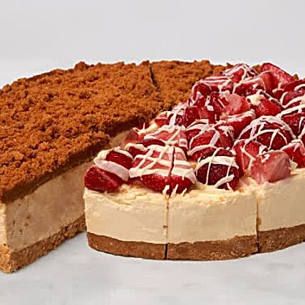 Christmas Lotus Biscoff And Strawberry Cheesecake:Cheesecakes Delivery in UK