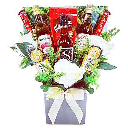 Rose Wine And Chocolate Bouquet