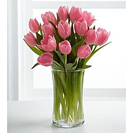 Lovely Pink Tulips Bunch:congratulations
