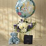 Blue Lullaby Balloon Teddy and Chocolates Gift Set