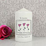 Personalized 3 Hearts Message Candle