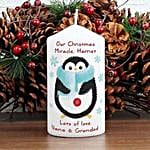 Personalized Felt Stitch Penguin Candle