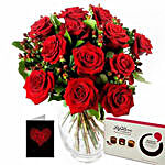 Romance Over Roses Chocolates N Love Note