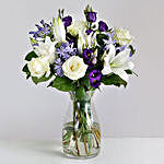 White And Purple Mixed Flowers Bouquet
