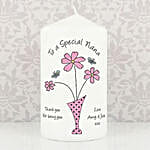 Personalised Flower In Vase Message Candle