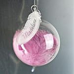 Personalised Pink Feather Bauble