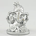 Silver Ganesha Idol With Diyas & Dried Nuts Potli