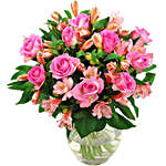 Subtle Alstroemeria And Roses Bouquet