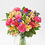 Vibrant Roses And Carnations Bouquet