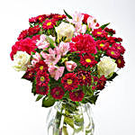 Burst Of Blooms With Roses And Carnations