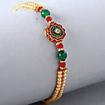 Green American Diamond Bracelet Style Rakhi
