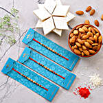 3 Pearl Mauli Rakhis With Kaju Katli And Healthy Almonds