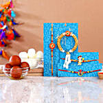 Orange Lumba Rakhi Set And Kids Devotional Rakhis With Sweets